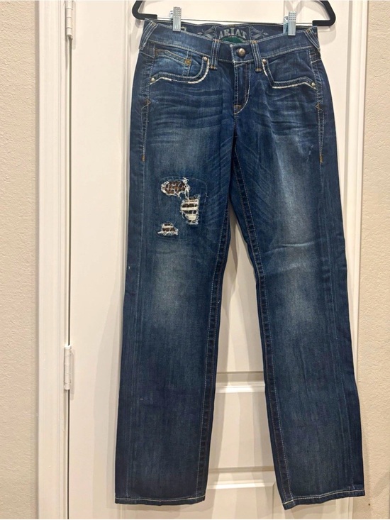 Ariat Denim - Ariat Women's Medium Dark Blue Boyfriend Jeans with Distressed Detail
